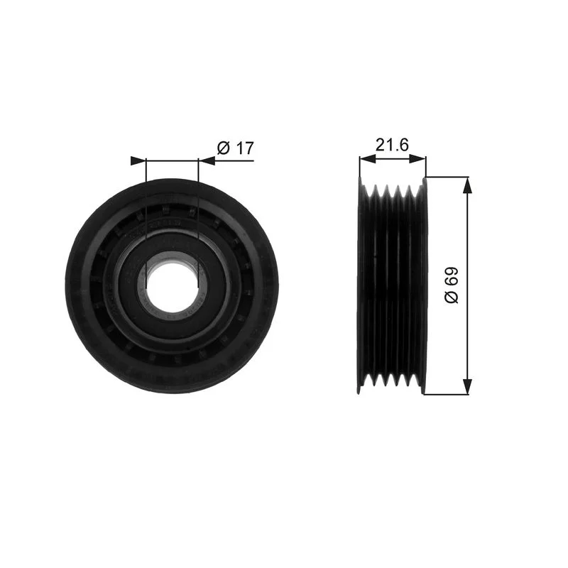 Deflection/Guide Pulley, V-ribbed belt GATES T36189