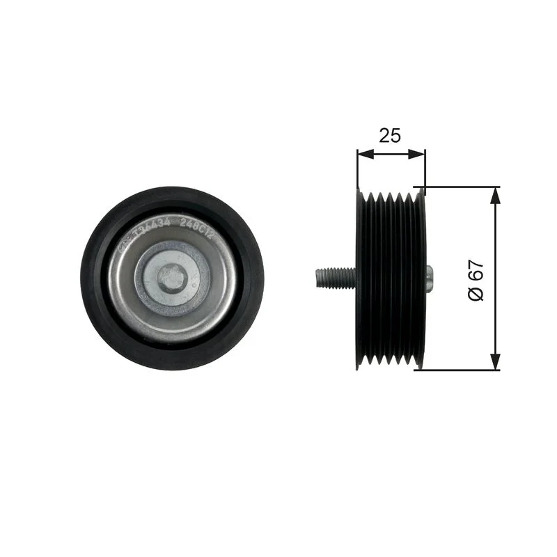 Deflection/Guide Pulley, V-ribbed belt GATES T36434