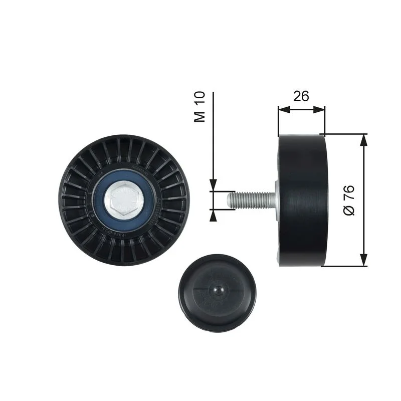 Deflection/Guide Pulley, V-ribbed belt GATES T36485