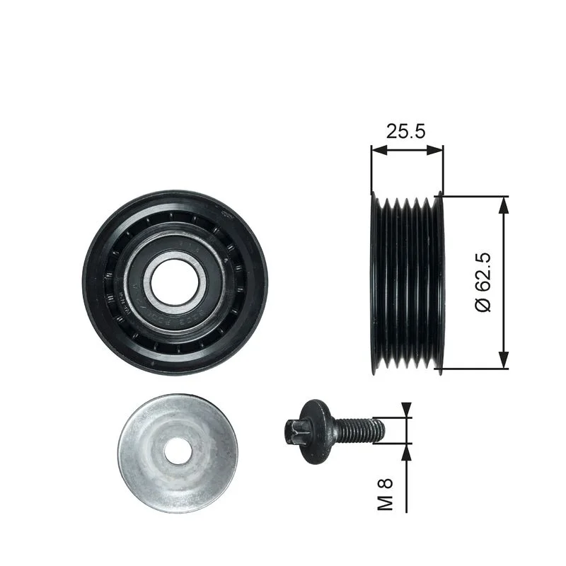Deflection/Guide Pulley, V-ribbed belt GATES T36736