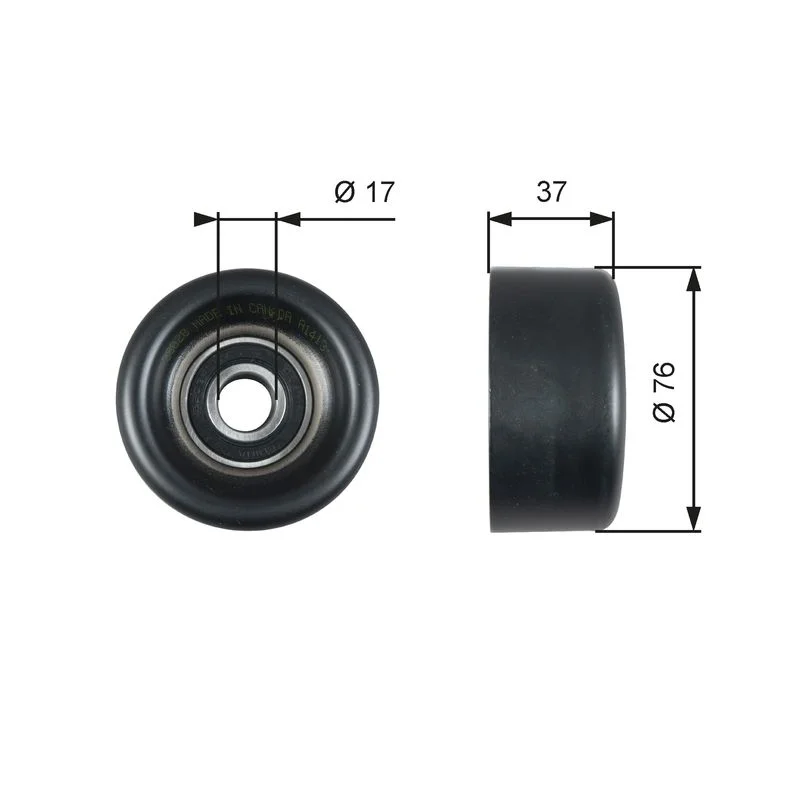 Deflection/Guide Pulley, V-ribbed belt GATES T38028