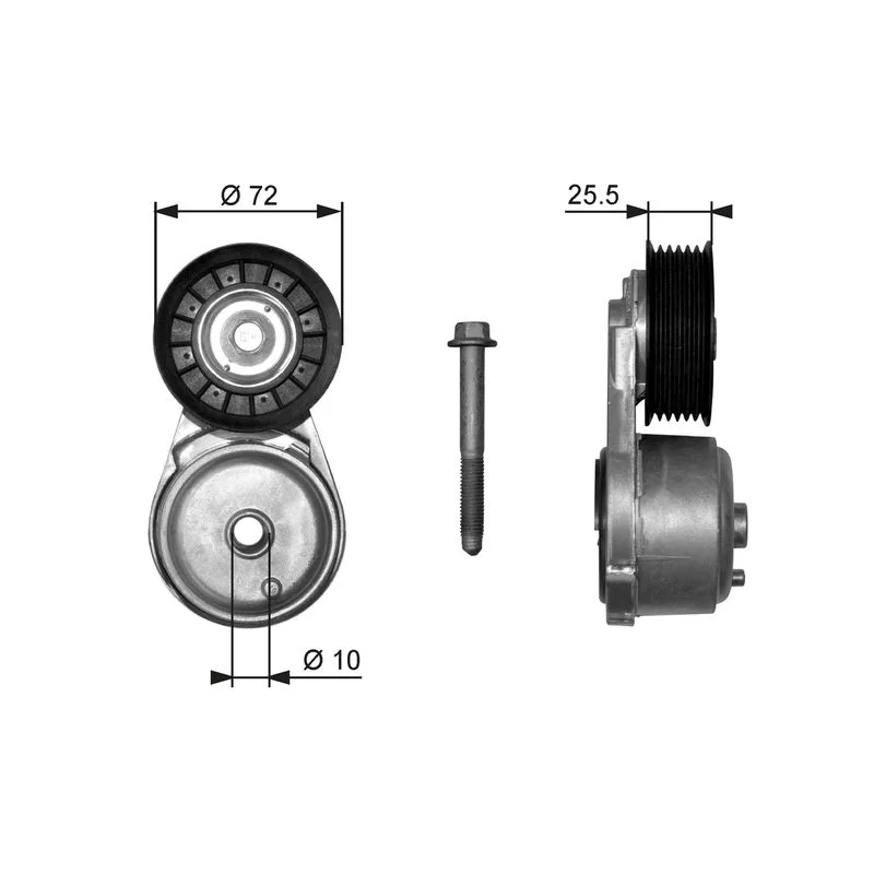 Belt Tensioner, V-ribbed belt GATES T38103