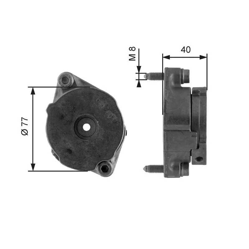 Belt Tensioner, V-ribbed belt GATES T38345