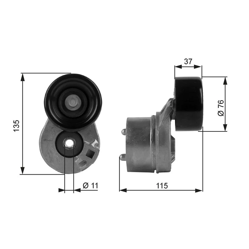 Belt Tensioner, V-ribbed belt GATES T38431