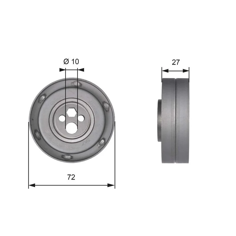 Tensioner Pulley, timing belt GATES T41216