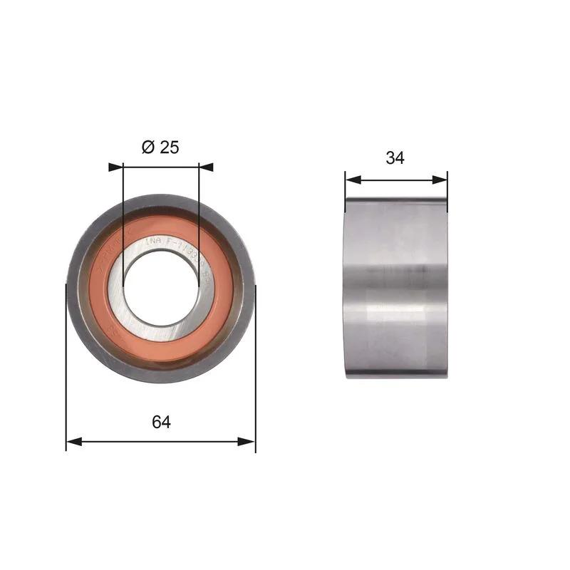 Tensioner Pulley, timing belt GATES T41234