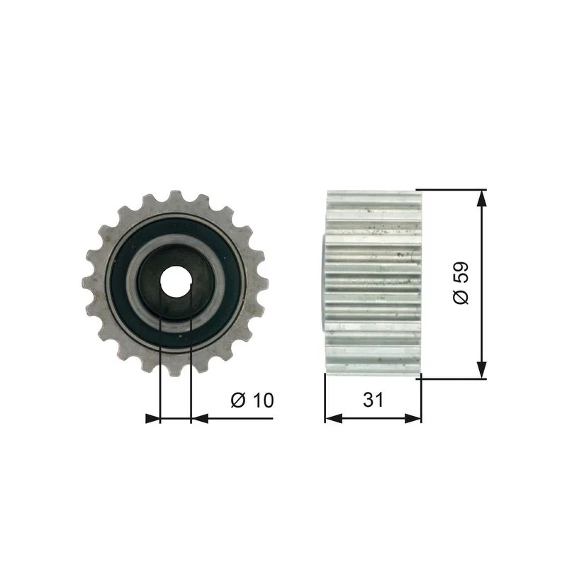 Polia de Desvio/Guia, correia distribuição GATES T41236
