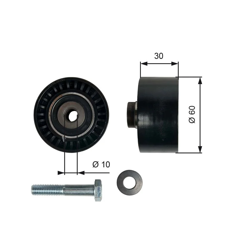 Deflection Pulley/Guide Pulley, timing belt GATES T42065
