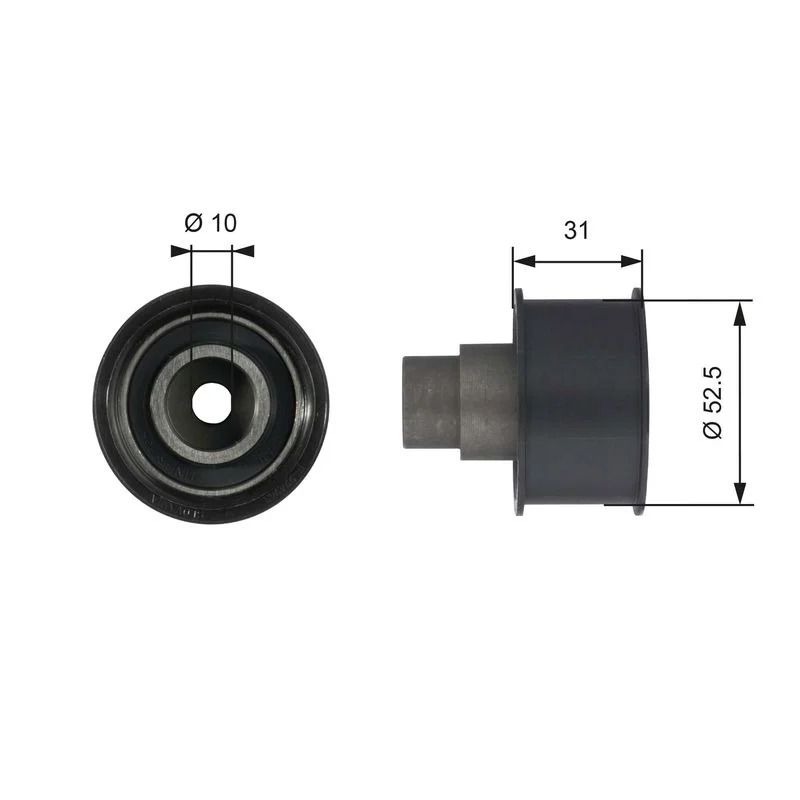 Deflection Pulley/Guide Pulley, timing belt GATES T42080