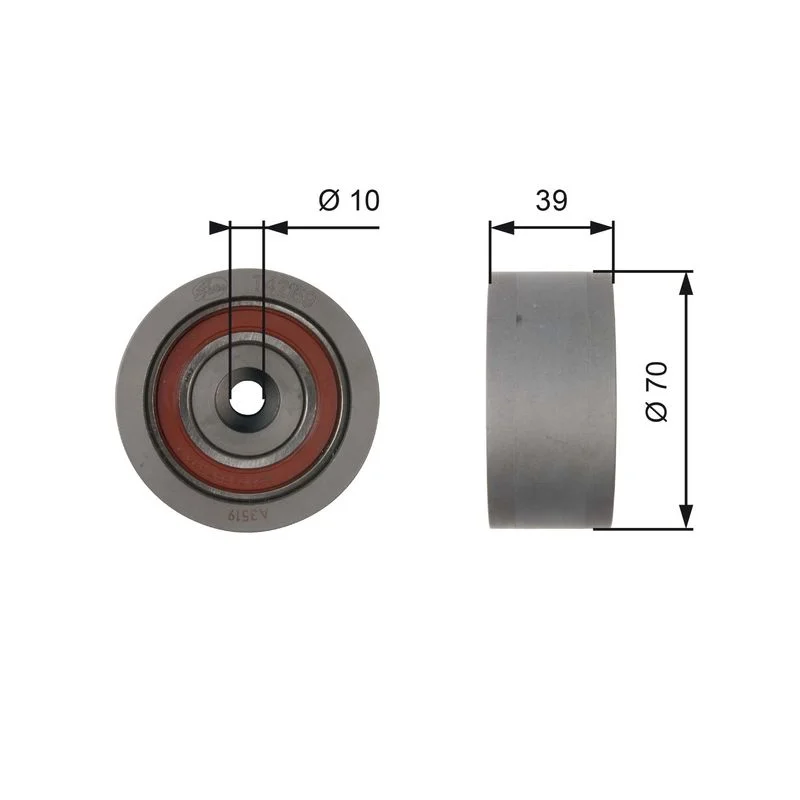 Deflection Pulley/Guide Pulley, timing belt GATES T42159
