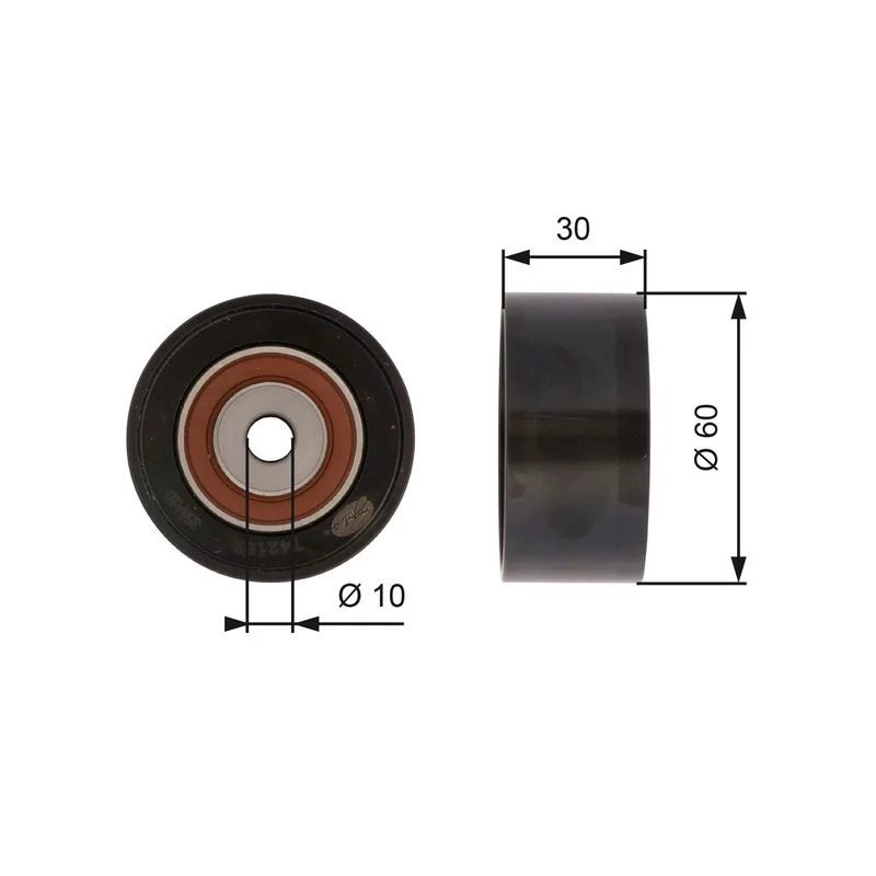 Deflection Pulley/Guide Pulley, timing belt GATES T42162