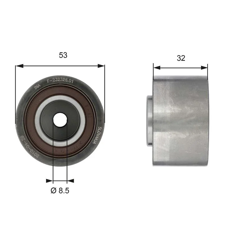 Deflection Pulley/Guide Pulley, timing belt GATES T42179