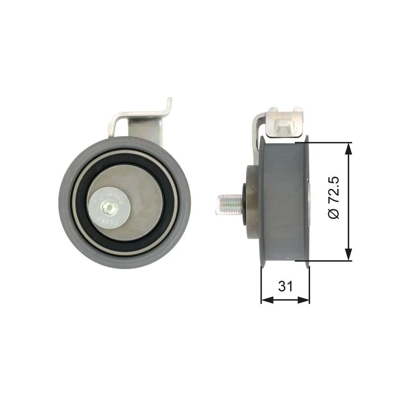 Tensioner Pulley, timing belt GATES T43017