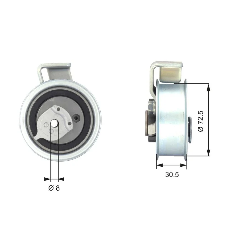 Tensioner Pulley, timing belt GATES T43018