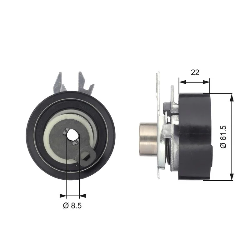Tensioner Pulley, timing belt GATES T43061