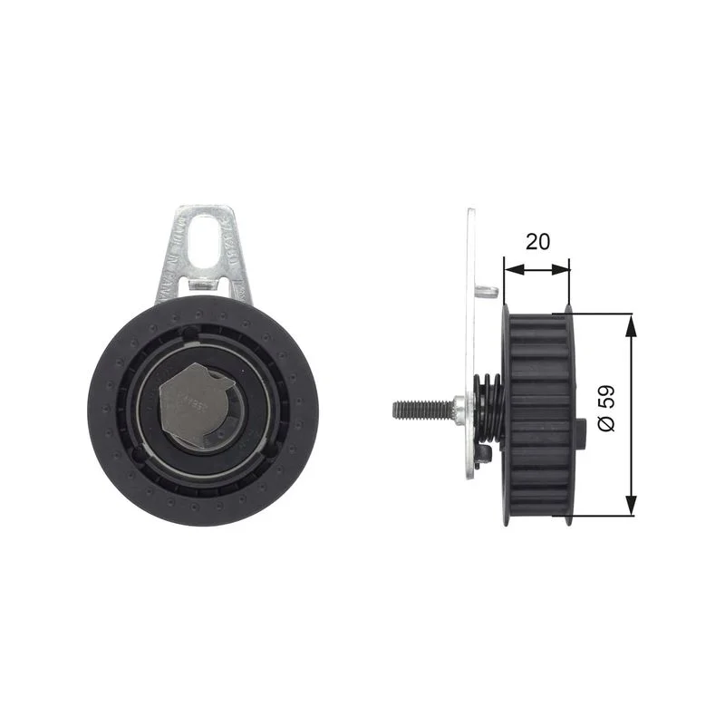 Tensioner Pulley, timing belt GATES T43108