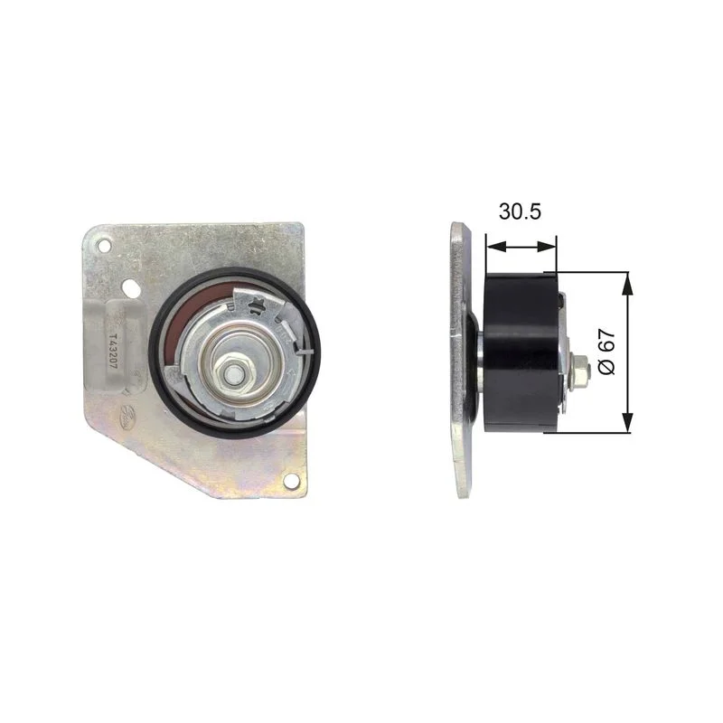 Tensioner Pulley, timing belt GATES T43207