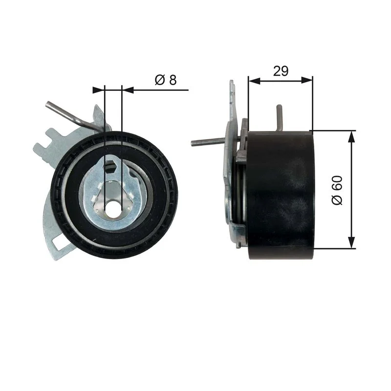 Tensioner Pulley, timing belt GATES T43246