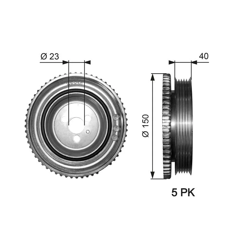 Belt Pulley, crankshaft GATES TVD1052