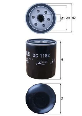 Filtro de Óleo KNECHT OC 1182