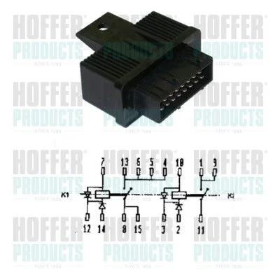 Relay, fuel pump HOFFER 7240107