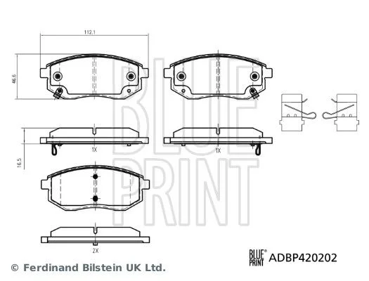 Brake Pad Set, disc brake BLP ADBP420202