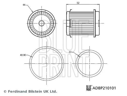 Filtro hidráulico, transmissão automática BLUE PRINT ADBP210101