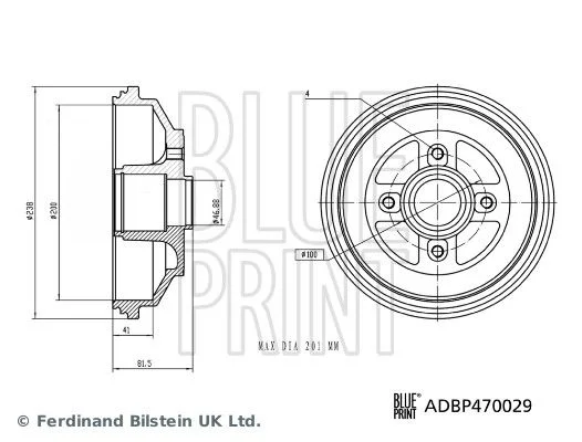 Tambor de Travão BLUE PRINT ADBP470029