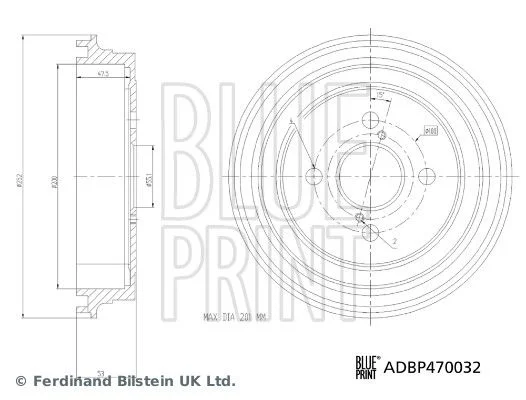 Tambor de Travão BLUE PRINT ADBP470032
