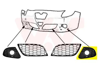 Grelha de Ventilação, para-choques VAN WEZEL 0113593