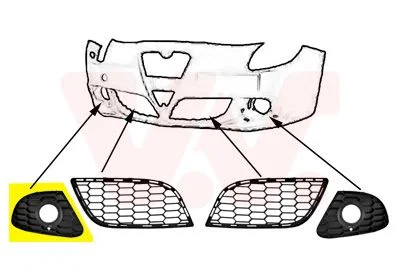 Grelha de Ventilação, para-choques VAN WEZEL 0113594