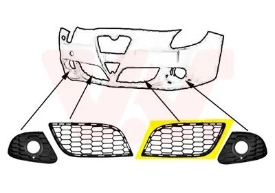 Grelha de Ventilação, para-choques VAN WEZEL 0113595