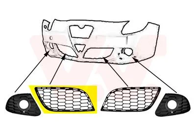 Grelha de Ventilação, para-choques VAN WEZEL 0113596