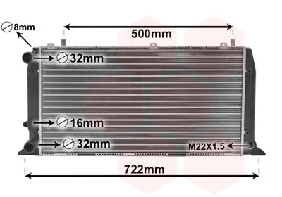 Radiator, engine cooling VAN WEZEL 03002047