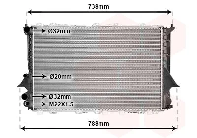 Radiator, engine cooling VAN WEZEL 03002077