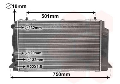 Radiator, engine cooling VAN WEZEL 03002089