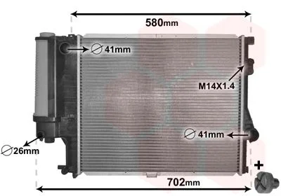 Radiador, arrefecimento do motor VAN WEZEL 06002186