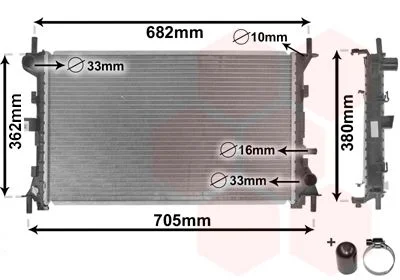 Radiator, engine cooling VAN WEZEL 18002264