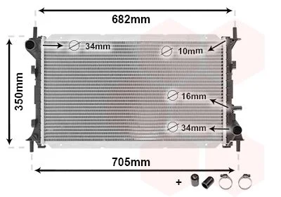 Radiator, engine cooling VAN WEZEL 18002265