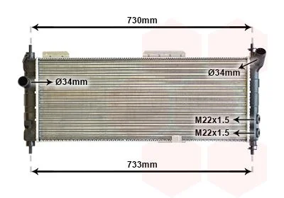 Radiator, engine cooling VAN WEZEL 37002203