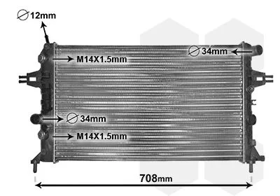 Radiador, arrefecimento do motor VAN WEZEL 37002254