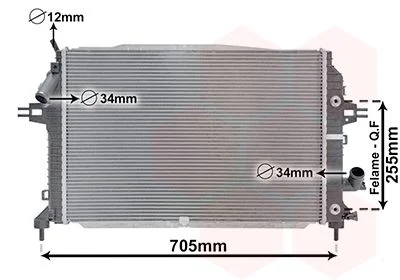 Radiator, engine cooling VAN WEZEL 37002460