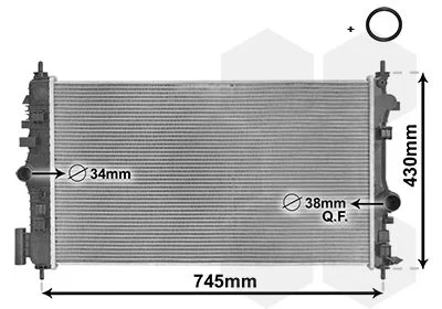 Radiator, engine cooling VAN WEZEL 37002474