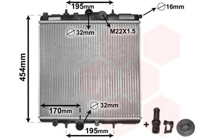 Radiador, arrefecimento do motor VAN WEZEL 40002243