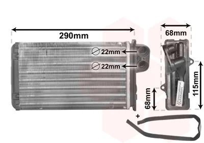 Heat Exchanger, interior heating VAN WEZEL 40006100