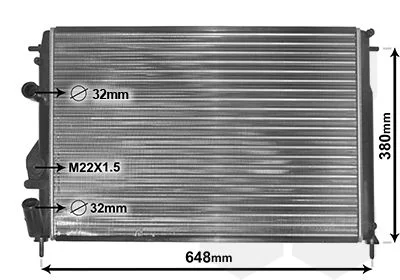 Radiator, engine cooling VAN WEZEL 43002241