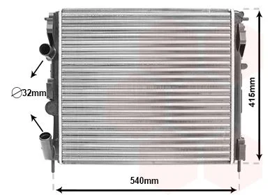 Radiator, engine cooling VAN WEZEL 43002270