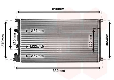 Radiador, arrefecimento do motor VAN WEZEL 43002276