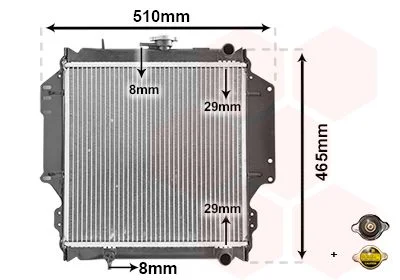 Radiator, engine cooling VAN WEZEL 52002012