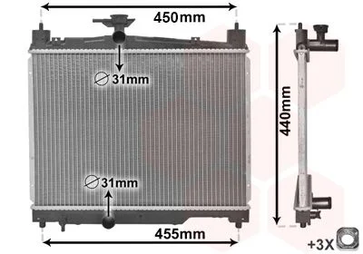 Radiator, engine cooling VAN WEZEL 53002251